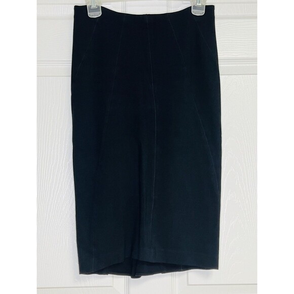 Body By Victoria Black Straight Pencil Zipper Back Knee High Skirt Size 4 - Picture 1 of 6